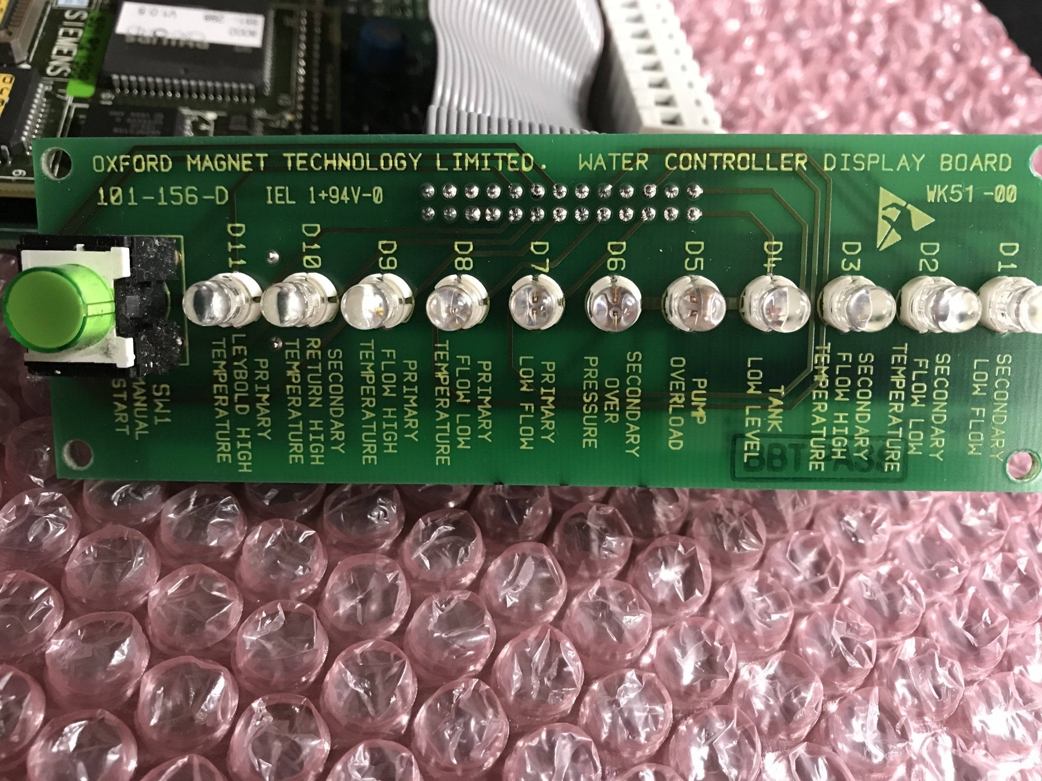 Water Control Board W/Display Board (101-180-B/101-156-D) Siemens