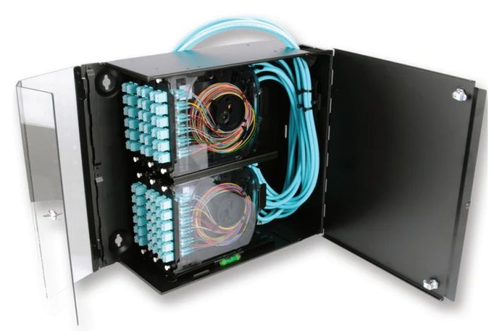 Corning® Wall Mount Enclosure WCH 48 Fiber Holds (6) CCH Adapter Panels/Cassettes (13.5" x 16" x 4") Unloaded