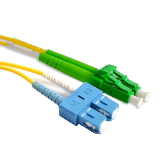 Fiber Optic Patch Cable, LC to SC APC-UPC, 2 meters, 1.6mm, Duplex, SM | Plus Corning® SMF-28® Ultra Fiber