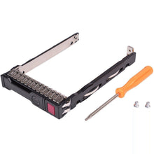 Carregar imagem no visualizador da galeria, Gaveta 2.5" SFF SAS SATA SSD Hard Drive Carrier Tray Caddy 651687-001 651699-001 for HP Proliant ML350 DL360p DL380P DL160 Gen8 G8 Gen9 G9 with 4 Mounting Screws and Screw Driver-FoxTI

