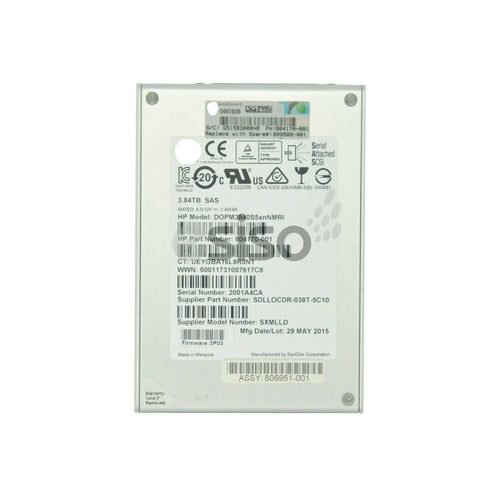 K2R25A 809589-001 804170-001 HP 3PAR 3.84TB SFF 2.5