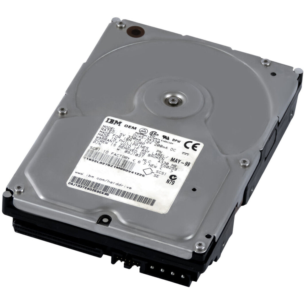 09J1037 DCAS-34330 4.3GB SCSI 68-PIN Hard Drive