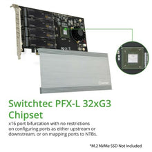 Carregar imagem no visualizador da galeria, Controladora Quad M.2 M-key NVMe Slot PCIe 3.0 x16 Bifurcation Riser Controller Card Non-RAID - MFerraz Tecnologia
