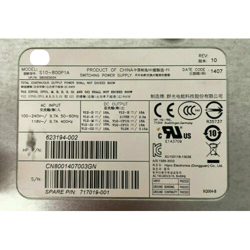 HP Z620 Workstation 800W  Power Supply 623194-002 623194-001 fonte - MFerraz Tecnologia