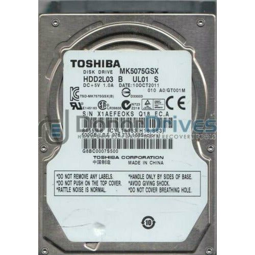 MK5075GSX, A0/GT001M, HDD2L03 B UL01 S, Toshiba 500GB SATA 2.5 Hard Drive disco - MFerraz Tecnologia