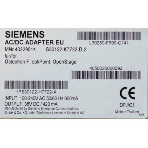 Fonte Delta TADP - 19AB a Siemens OpenStage S30122-K7722-D-2 S30122-H7726-X Charger														show original title - MFerraz Tecnologia
