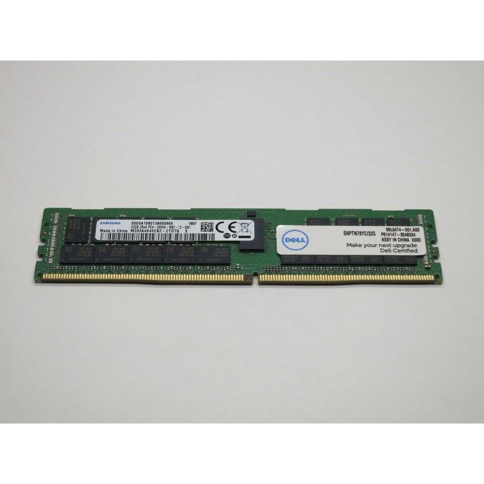 SNPTN78YC/32G DELL 32GB DDR4 2666V RDIMM 2Rx4 CL19 PC4-21300 1.2V 288-PIN SDRAM 743183499321-FoxTI