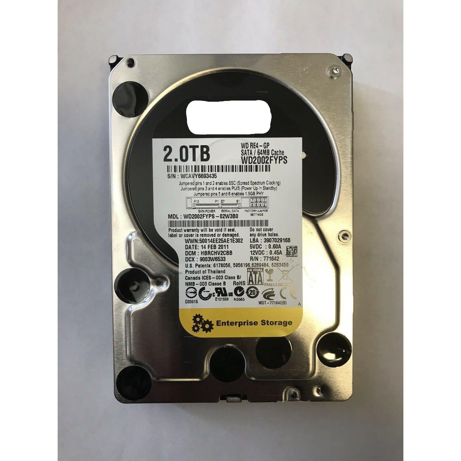WD Western Digital RE4-GP WD2002FYPS 2 TB Enterprise 3.5" SATA Desktop HDD-FoxTI